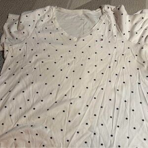 Tommy Hilfiger White Blue Relaxed Short Sleeve T-Shirt